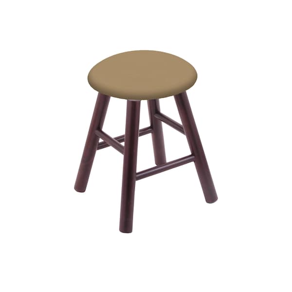 Maple Vanity Stool, Dark Cherry Finish, Graph Poppy Seat